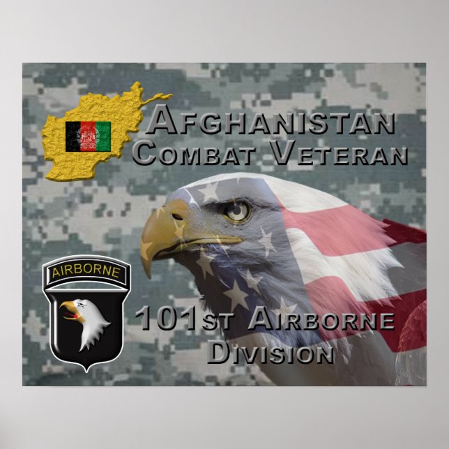 Poster " Afghanistan Combat Veteran " - 101e Airborne! (Devant)