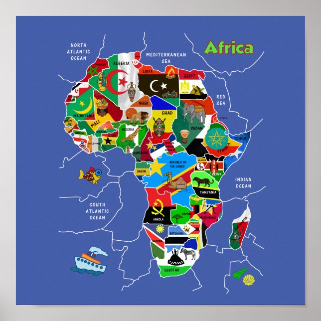 Poster Africa map (Devant)