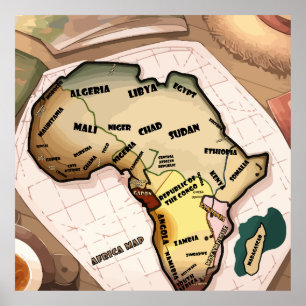 Poster Africa map