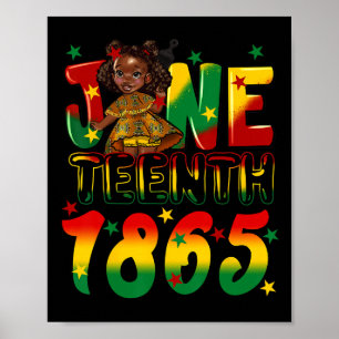 Poster Africain-Américain Melanin Black Girls Jeunes June