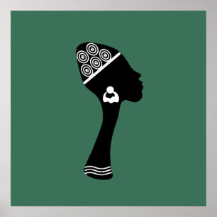Poster african american abstract woman portrait
