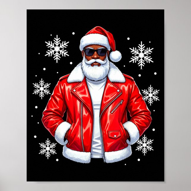 Poster African American Cool Santa Claus Christmas Pajama (Devant)
