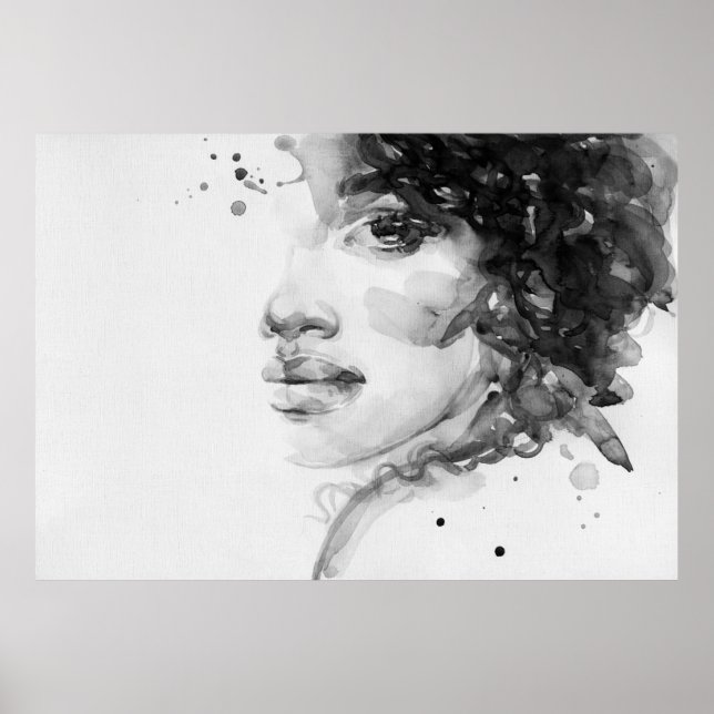 Poster african american woman. beauty fashion illustratio (Devant)