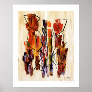 Poster African Couple Abstract Modern Art Colorful Decor