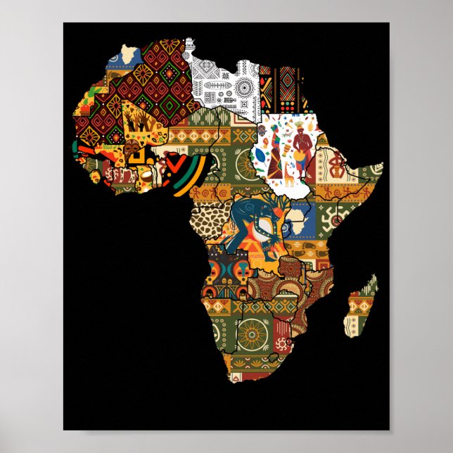 Poster African Map Black Afro Pride Africa (Devant)