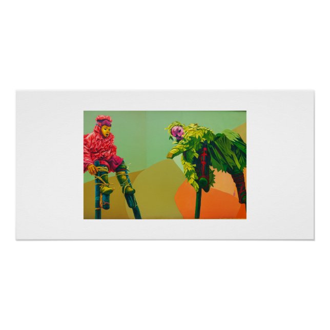Poster African Stilt Dancers Wall Art – Bold Culture in M (Devant)