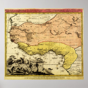 Poster AfricaPanoramic occidental MapWestern Afrique 3