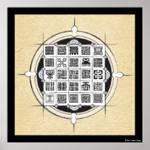 Afrique Adinkra et Kufic arabe sur le parchemin