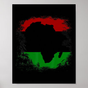 Poster Afrique Drapeau Afrique Carte du continent panafri