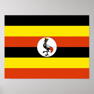 Poster Afrique : drapeau de l'Ouganda,