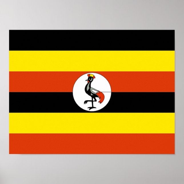 Poster Afrique : drapeau de l'Ouganda, (Devant)