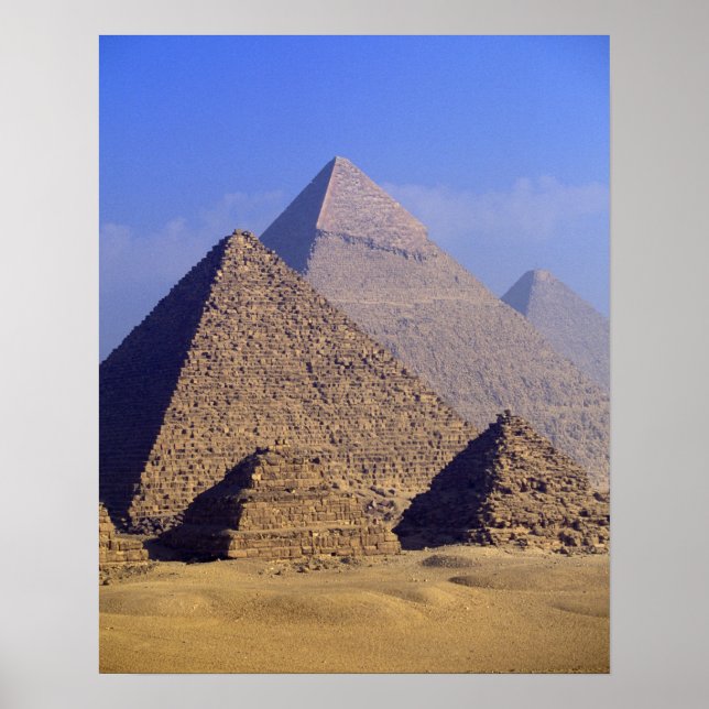 Poster Afrique, Egypte, Le Caire, Gizeh. Grandes pyramide (Devant)