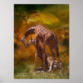 Poster Afrique - Giraffe World Art Poster/Imprimer
