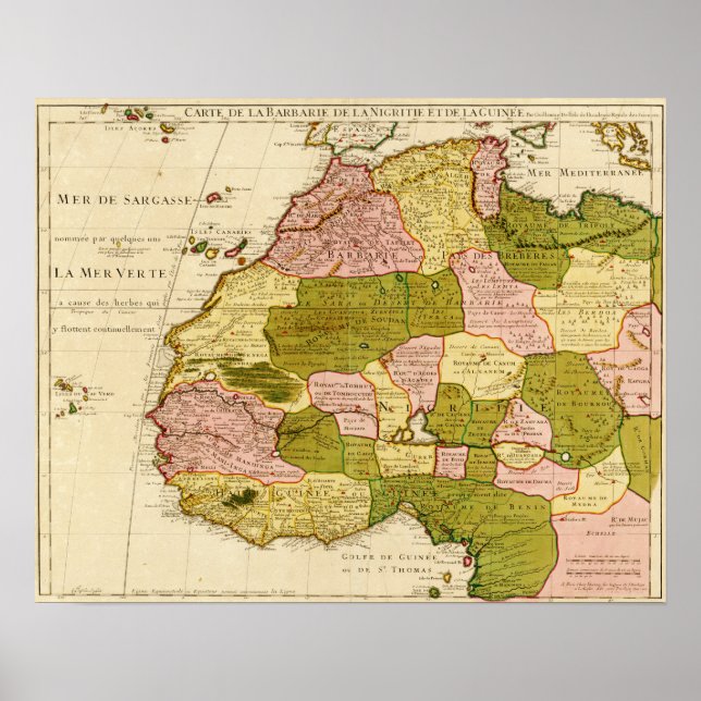 Poster Afrique occidentaleCarte panoramiqueAfrique occide (Devant)
