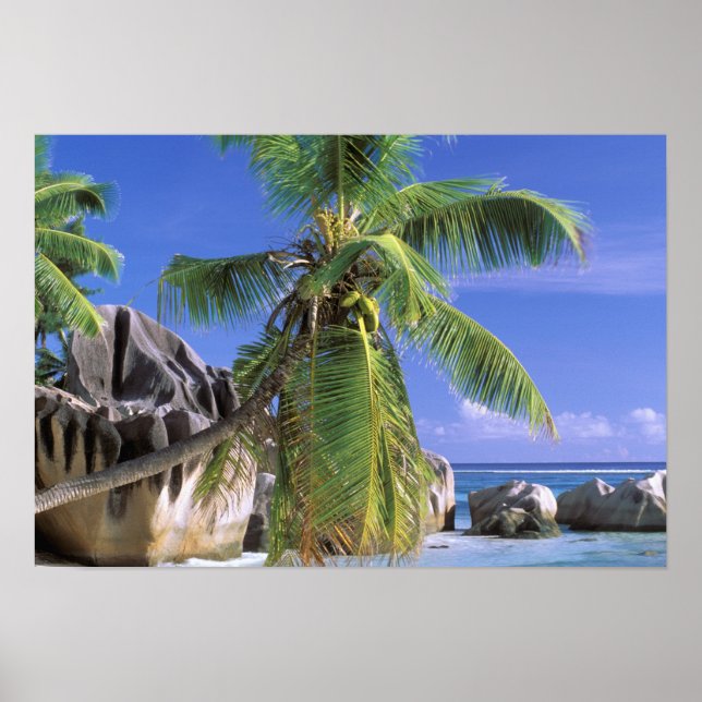 Poster Afrique, Seychelles, île de La Digue. Granite 2 (Devant)