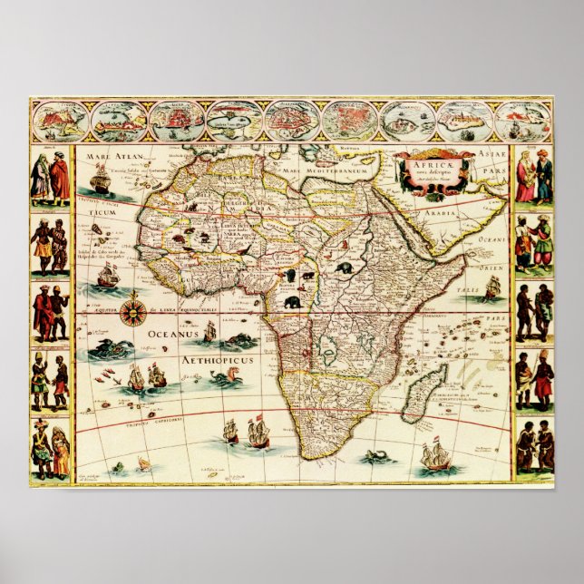 Poster AfriqueCarte panoramiqueAfrique (Devant)