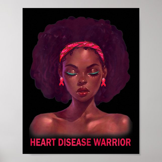 Poster Afro-Africaine Américaine Noire Maladie Cardiaque  (Devant)