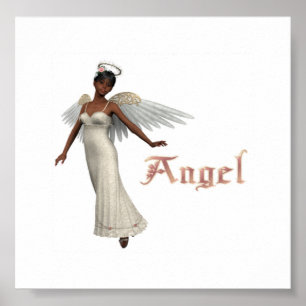 Poster Afro-américain d'ange de KRW
