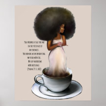 Afro-Américaine femme Afro Bible Citation Psaume 2