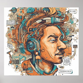 Poster Afro Boho Queen - Artiste coloré