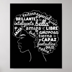 Poster Afro Latina Pride Cadeau Afro-latino Histoire noir