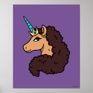 Poster Afro Unicorn Divin