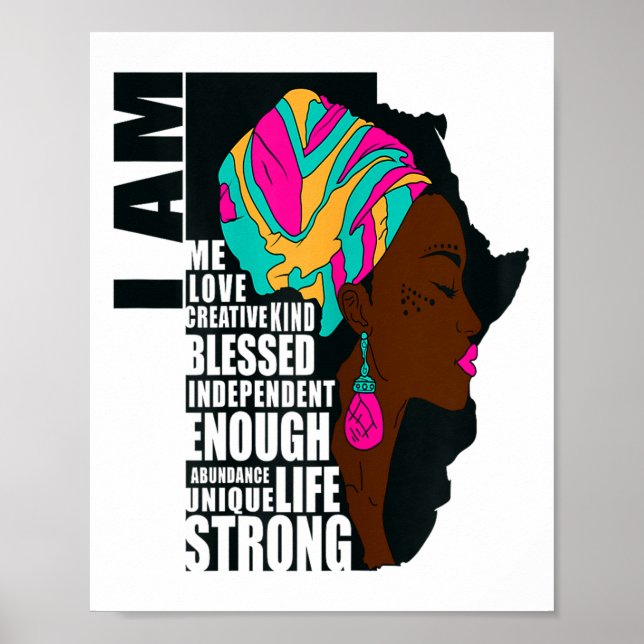 Poster Afro You Are Enough I Am Insrational Sayings Motiv (Devant)