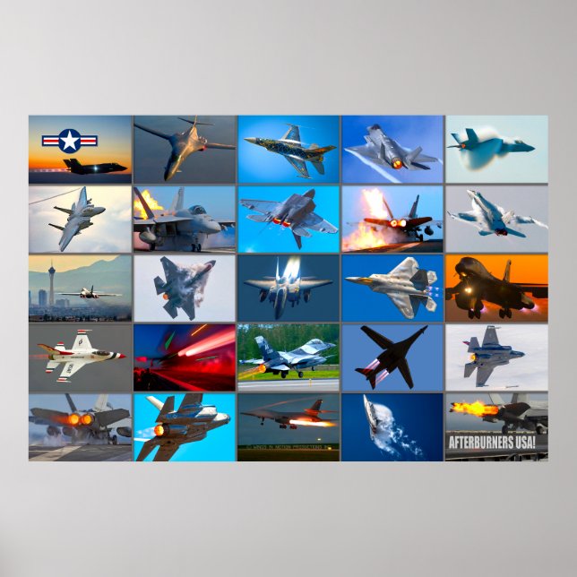 POSTER AFTERBURNERS USA ! "MONTAGE" (Devant)
