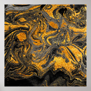 Poster Agate Crystal. Suminagashi moderne futuriste. Swir
