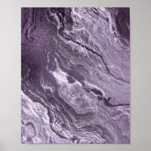 Poster Agate violette cristallisée Moody Marbled Stone
