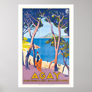 Poster Agay Provence Côte d'Azur France Voyage Ancien