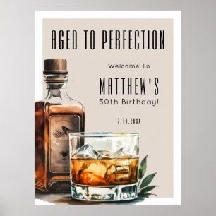 Poster Âgé à la perfection Fête d'anniversaire masculine