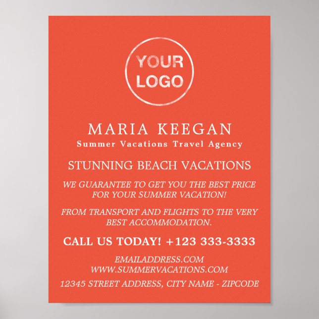 Poster Agence de voyage simple et moderne Publicité (Devant)