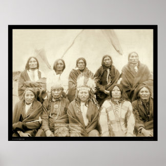Poster Agence Pine Ridge Chiefs indiens SD 1891