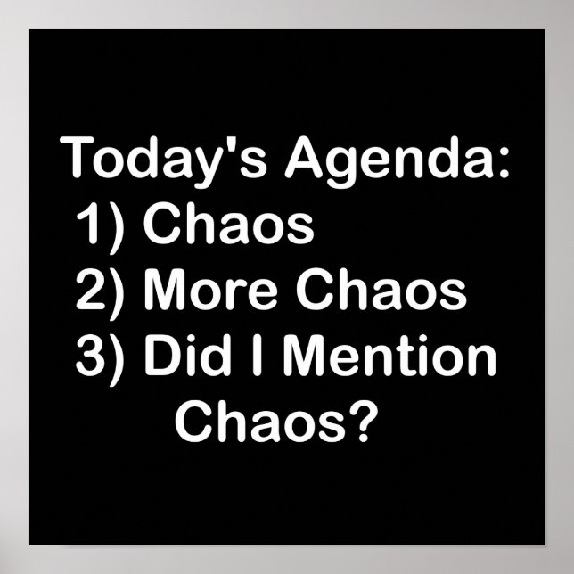 Poster Agenda d'aujourd'hui : Chaos (Devant)