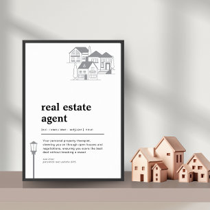Poster Agent Immobilier Drôle Définition Décor Mur