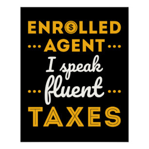 Poster Agent inscrit Je Parle Impôts Fluents