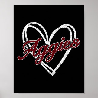 Poster Aggies personnalisées rétrogrades Hommes Femmes En