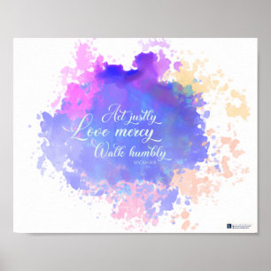 Poster Agir Justement Amour Mercy Walk Humbly (Micah 6,8)