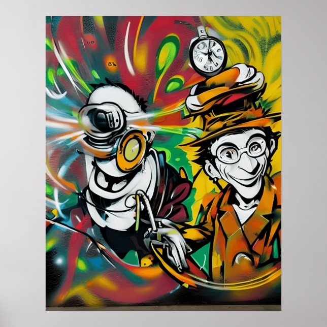 Poster Agissez avec des Graffiti Street Art mignons et Co (Devant)