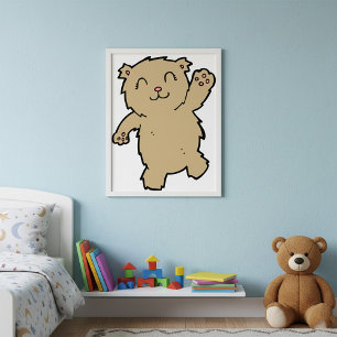 Poster Agiter Adorable Ours Souriant