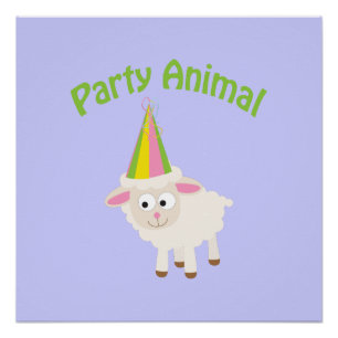 Poster Agneau animal du parti