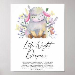 Poster Agneau - Jeu des couches de fin de nuit