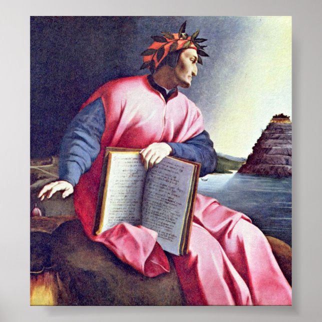 Poster Agnolo Gaddi - Portrait Allégorique (Dante) (Devant)