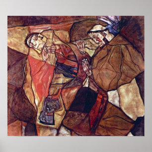 Poster Agony, La lutte contre la mort par Egon Schiele