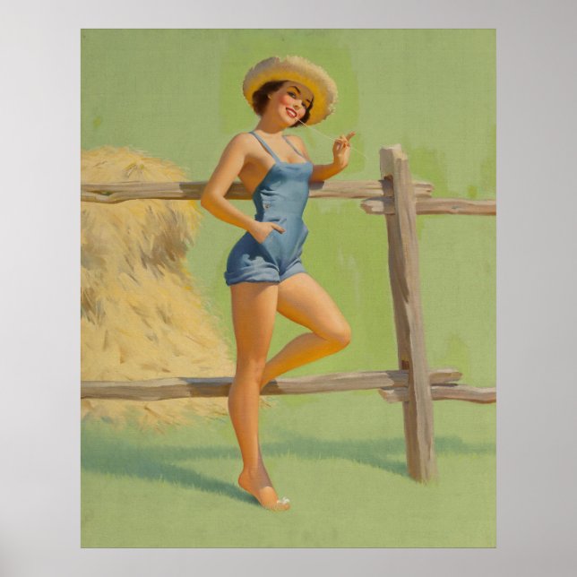 Poster Agricole Pinup fille (Devant)