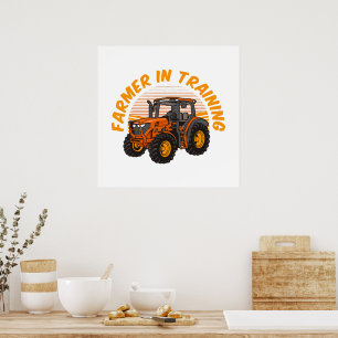 Poster Agriculteur drôle en formation pour l'avenir Tract