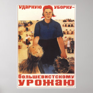 Poster Agriculture collective de l'Union Soviétique 1934
