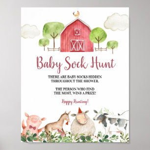 Poster Agritourisme Animaux Barnyard Baby Chasse de choq 