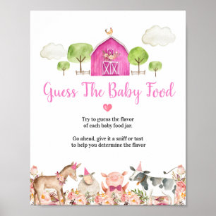 Poster Agritourisme Animaux Barnyard Guess the Baby Food
